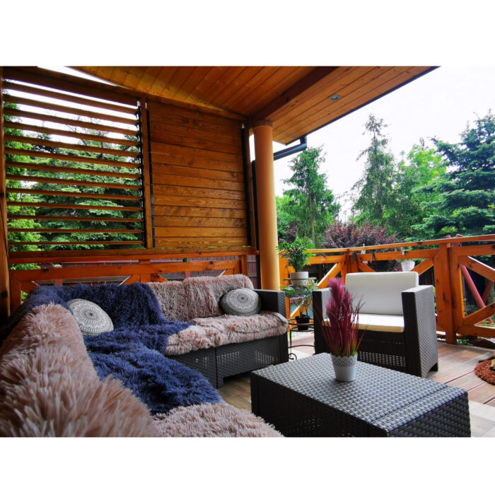 Zaluzje regulowane tarasowe drewniane shuttersy 1 mkw zabudowy  zestaw do samodzielnego montazu