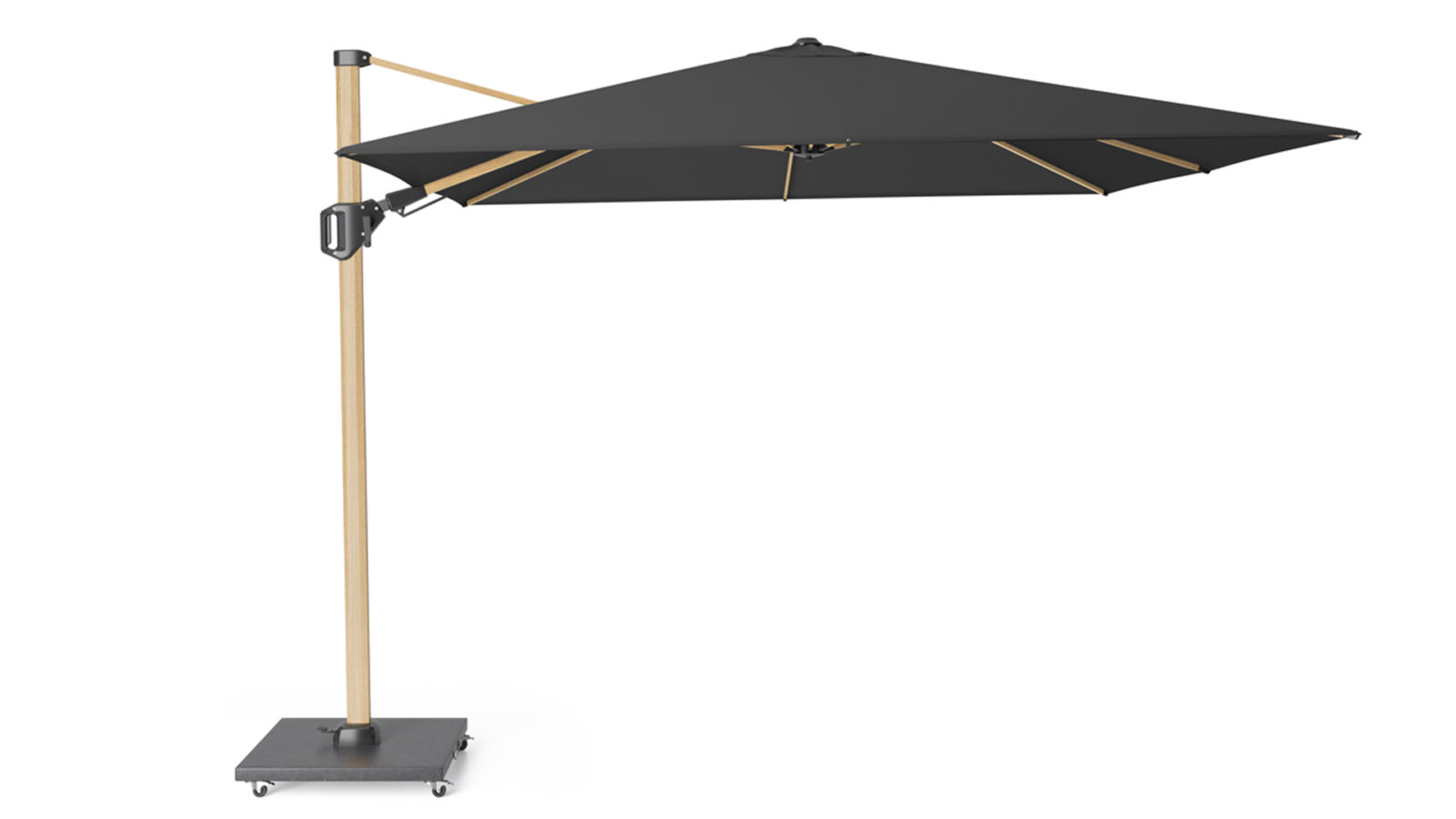 7134P-free_arm_parasol-Challenger-T2-3x3-faded_black-oak-Platinum-8717591779469 Parasol ogrodowy CHALLENGER T PREMIUM kolor stelazu Oak kolor Feded black 3 x 3 m