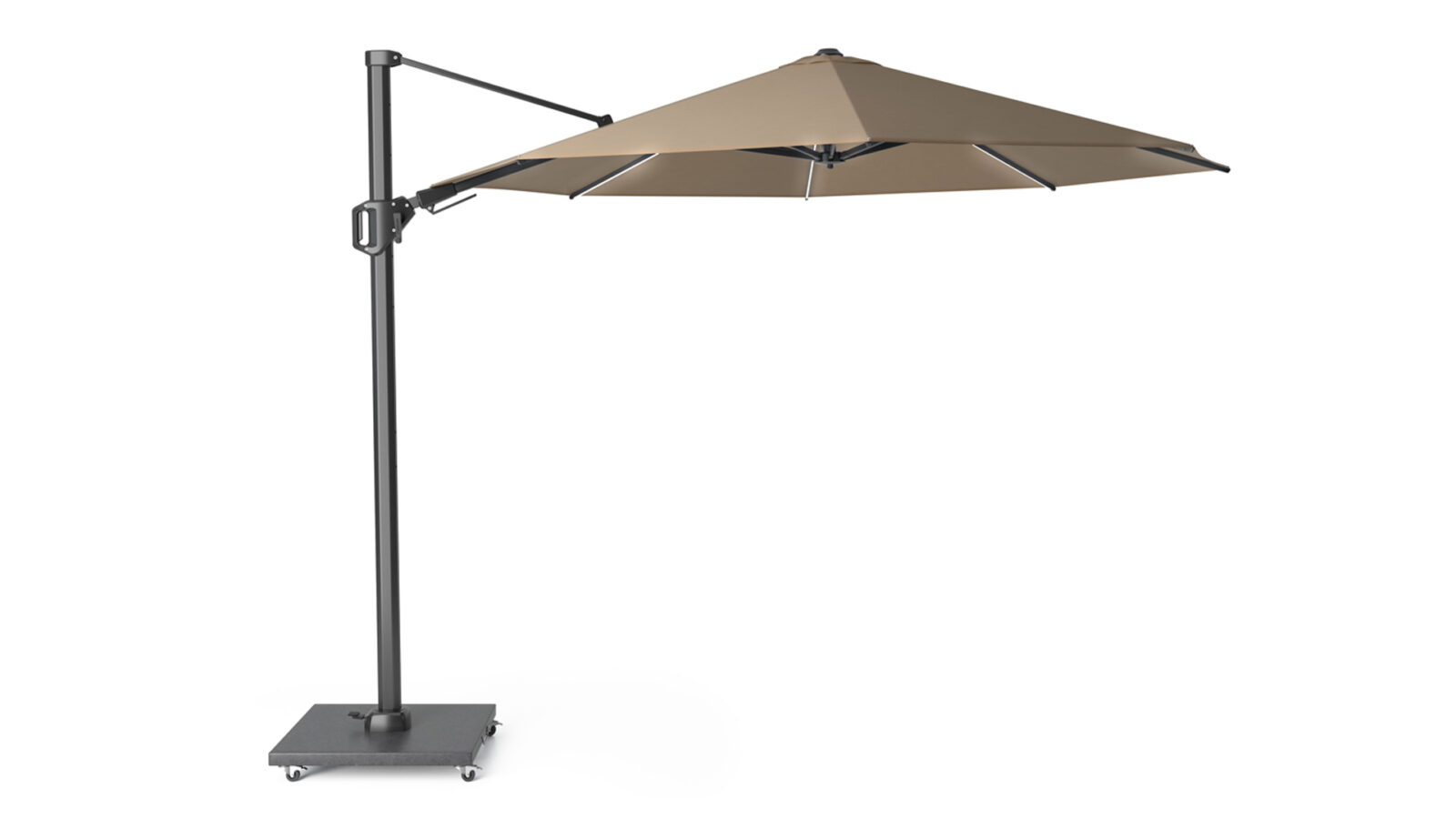 7138E-free-arm_parasol-Challenger-T2-Ø3,5-taupe-Platinum-8717591779117 Parasol ogrodowy CHALLENGER T kolor stelazu Anthracite rozmiar 35 m Taupe