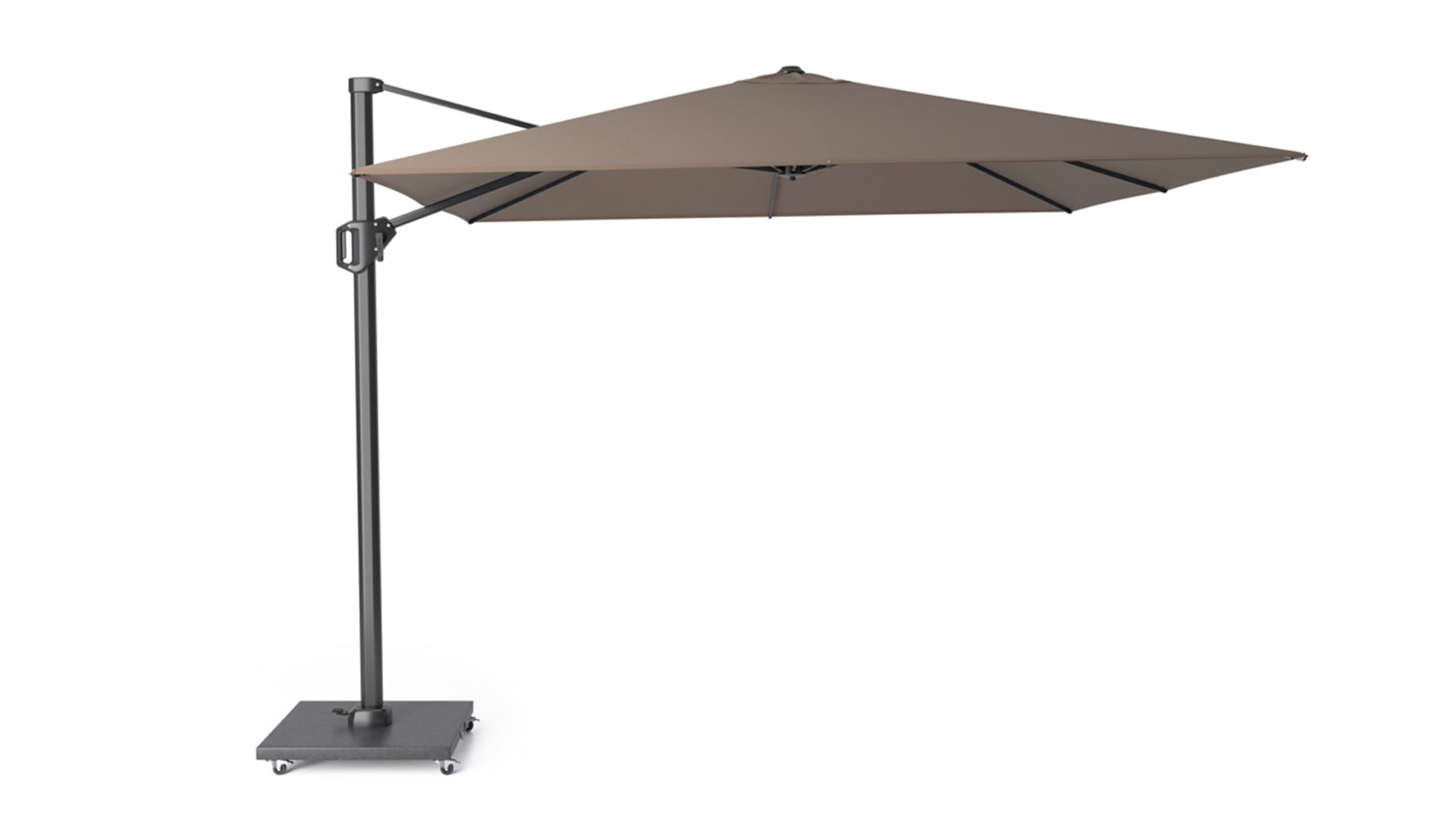 7142Q-free_arm_parasol-Challenger-T1-3x3-premium-havana-Platinum-8717591773085 Parasol ogrodowy CHALLENGER T PREMIUM kolor stelazu Anthracite kolor Havana 3 x 3 m