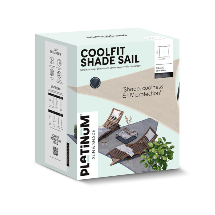 Żagiel – kwadrat 3,6 x 3,6 m kolor Piaskowy - obrazek 2