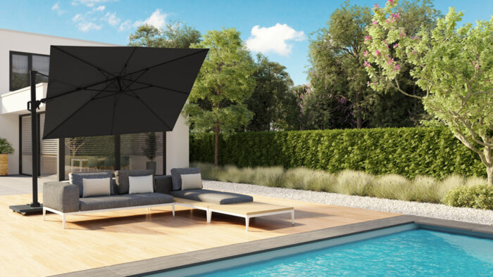 Parasol ogrodowy CHALLENGER T  kolor stelazu Anthracite  rozmiar 3 x 3 m  Black