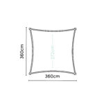 Żagiel – kwadrat 3,6 x 3,6 m kolor Antracyt - obrazek 4