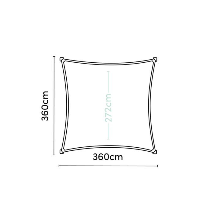 Żagiel – kwadrat 3,6 x 3,6 m kolor Antracyt - obrazek 4