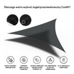 Żagiel – trójkąt 5 x 5 x 5 m kolor Czarny - obrazek 3