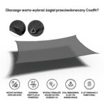 Żagiel przeciwsłoneczny - prostokąt 3 x 5m kolor Antracyt - obrazek 3