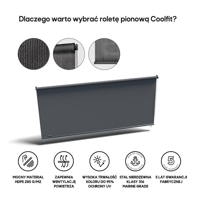 Roleta pionowa 2,48 x 2,4 m kolor Antracyt - obrazek 3