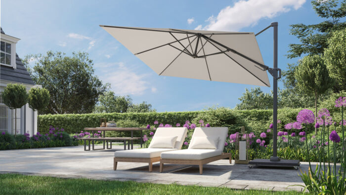 Parasol ogrodowy VOYAGER T PREMIUM  kolor stelazu Anthracite  kolor Manhattan  27 x 27 m