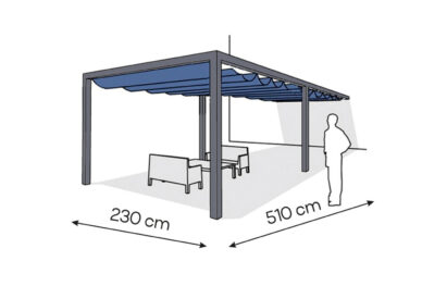 Pergola aluminiowa PS1 230 x 510 cm  Antracyt