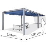 Pergola aluminiowa PS1 320 x 520 cm - Srebrny
