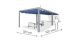 Pergola aluminiowa PS1 320 x 520 cm - Srebrny