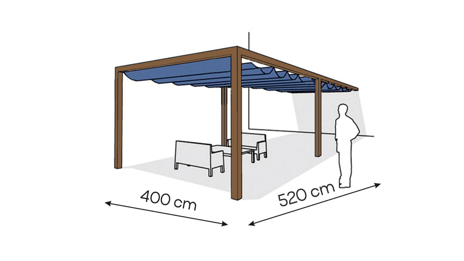 pergola _aluminiowa_przyscienna1_duza_400x520_b Pergola aluminiowa PS1 400 x 520 cm - Zamówienie indywidualne - obrazek 1