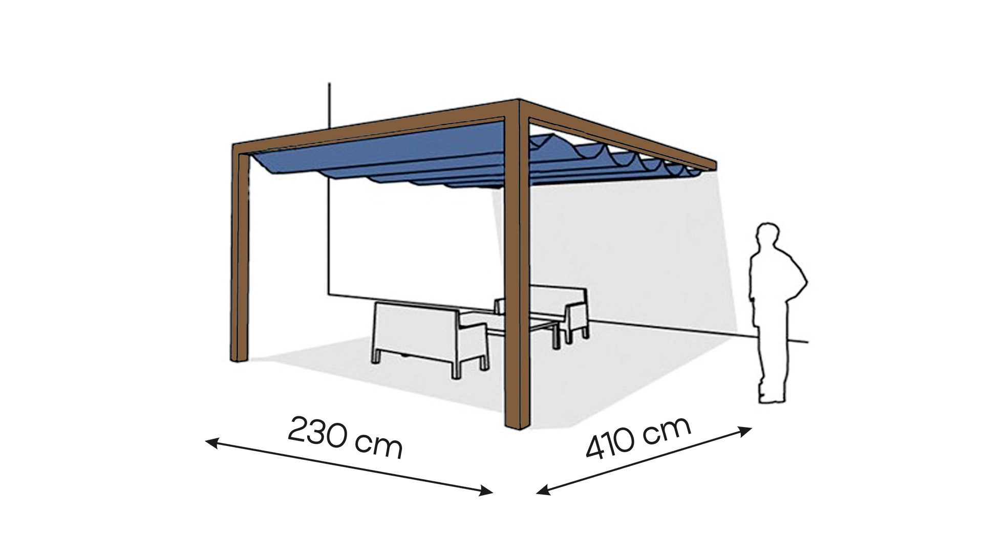 Pergola aluminiowa PS1 230 x 410 cm  Zamowienie indywidualne