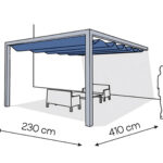 Pergola aluminiowa PS1 230 x 410 cm  Srebrny