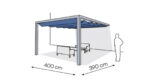 Pergola aluminiowa PS1 400 x 390 cm - Srebrny