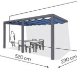 Pergola aluminiowa PS2 230 x 520 cm - Antracyt
