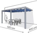Pergola aluminiowa PS2 400 x 520 cm - Srebrny