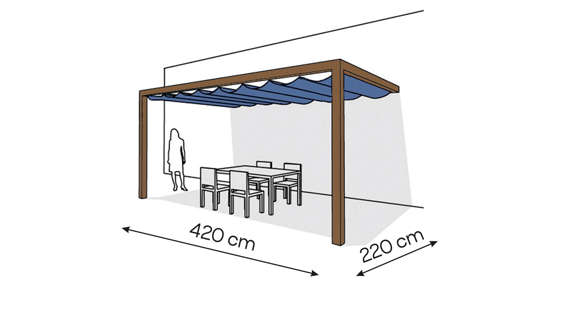 Pergola aluminiowa PS2 220 x 420 cm  Zamowienie indywidualne