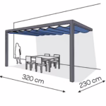 Pergola aluminiowa PS2 230 x 320 cm - Antracyt
