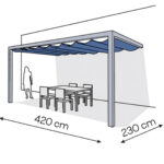 Pergola aluminiowa PS2 230 x 420 cm - Srebrny