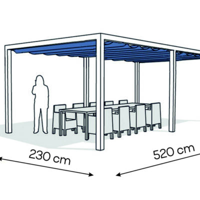 Pergola aluminiowa PW 230 x 520 cm  Bialy