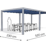 Pergola aluminiowa PW 230 x 520 cm  Srebrny