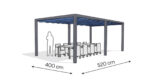 Pergola aluminiowa 400x520 cm – antracyt, nowoczesna konstrukcja do ogrodu i tarasu