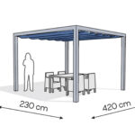 Pergola aluminiowa PW 230 x 420 cm  Srebrny