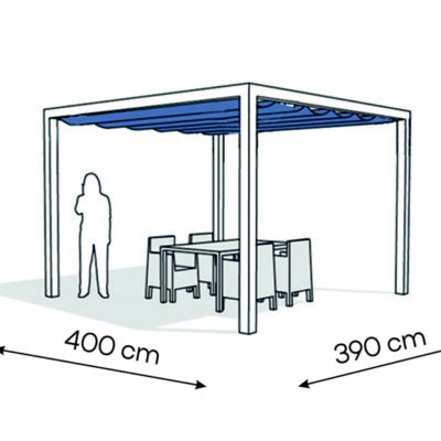 Pergola aluminiowa PW 400 x 390 cm  Bialy
