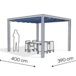 Pergola aluminiowa PW 400 x 390 cm  Srebrny