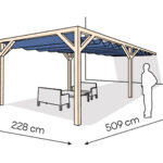 Pergola  PS1 drewno surowe 228 x 509 cm