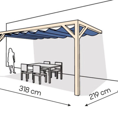 Pergola  PS2 drewno surowe 219 x 318 cm