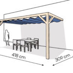 Pergola  PS2 drewno surowe 309 x 418 cm