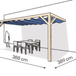 Pergola  PS2 drewno surowe 389 x 388 cm