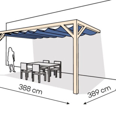 Pergola  PS2 drewno surowe 389 x 388 cm