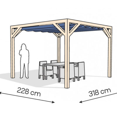 Pergola  PW drewno surowe 228 x 318 cm