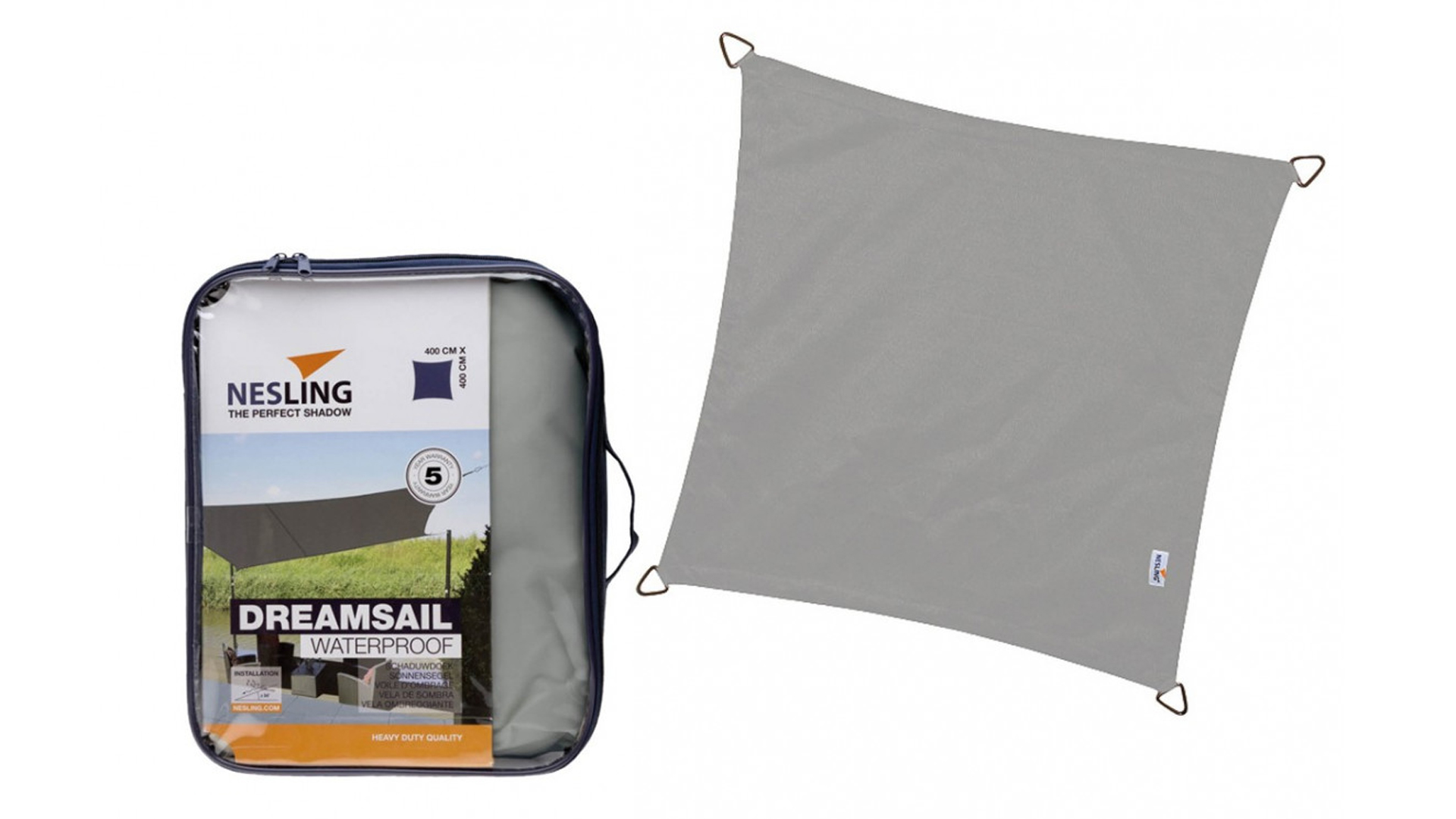 Zagiel wodoodporny  kwadrat 5 x 5 m kolor Szary