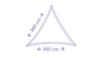 Zagiel  trojkat 36 x 36 x 36 m kolor Granatowy